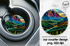 Landscape car coasters sublimation designs Product Image 1