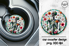 Skeleton png, Halloween car coasters sublimation designs Product Image 1