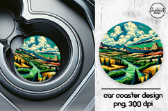 Landscape car coasters sublimation designs Product Image 1