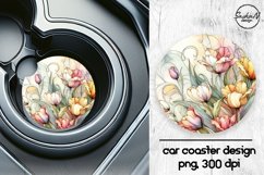 Tulips car coaster sublimation designs Product Image 1