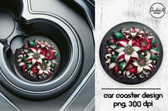 Christmas flowers car coasters sublimation designs Product Image 1