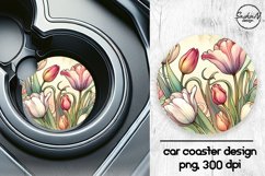 Tulips car coaster sublimation designs Product Image 1
