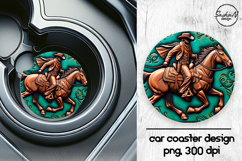 Cowboy tooled leather car coasters sublimation designs Product Image 1