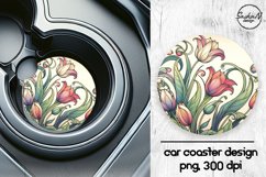 Tulips car coaster sublimation designs Product Image 1