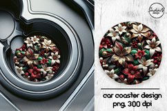 Christmas abstract flowers car coasters sublimation designs Product Image 1