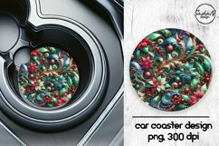 Christmas abstract flowers car coasters sublimation designs Product Image 1