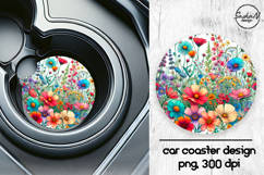 Wildflowers car coaster sublimation designs Product Image 1