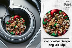 Christmas abstract flowers car coasters sublimation designs Product Image 1
