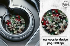 Christmas abstract flowers car coasters sublimation designs Product Image 1