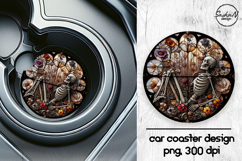 Skeleton png, Halloween car coasters sublimation designs Product Image 1