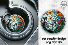 Skeleton png, Halloween car coasters sublimation designs Product Image 1