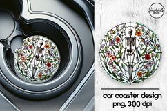 Skeleton png, Halloween car coasters sublimation designs Product Image 1