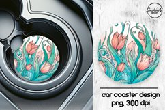 Tulips car coaster sublimation designs Product Image 1
