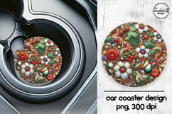 Christmas abstract flowers car coasters sublimation designs Product Image 1