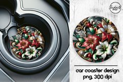 Christmas flowers car coasters sublimation designs Product Image 1