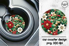Christmas flowers car coasters sublimation designs Product Image 1