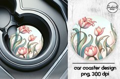 Spring flowers car coaster sublimation designs Product Image 1