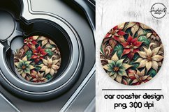 Christmas flowers car coasters sublimation designs Product Image 1