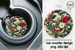 Christmas abstract flowers car coasters sublimation designs Product Image 1