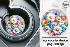 Daisy flowers car coaster sublimation designs Product Image 1