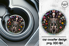 Skeleton png, Halloween car coasters sublimation designs Product Image 1