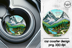 Landscape car coasters sublimation designs Product Image 1