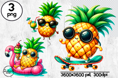 Funny pineapple clipart, Summer fruits clipart Product Image 1