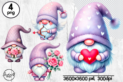 Valentine gnome clipart, Gnome with heart Product Image 1