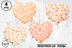 Blush pink floral heart clipart Product Image 1