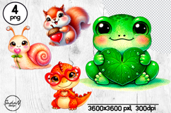 Cute Valentine Animals Clipart, Valentines day Product Image 1
