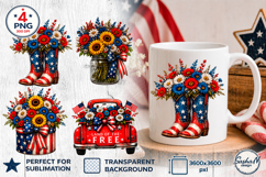 Vintage 4th of July Clipart, Patriotic sublimation design Product Image 1