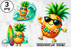 Funny pineapple clipart, Summer fruits clipart Product Image 1