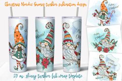 Christmas Gnomes tumbler sublimation design 20 oz skinny Png Product Image 1