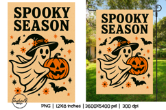 Spooky season retro garden flag sublimation designs Product Image 1