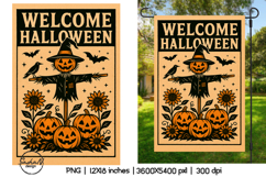 Welcome Halloween garden flag sublimation designs Product Image 1