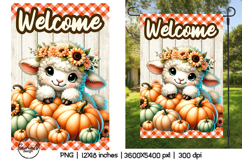 Welcome garden flags sublimation , Cute sheep png Product Image 1
