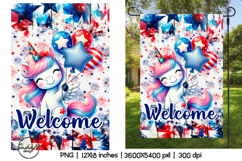 4th of july garden flag, Patriotic unicorn png Product Image 1