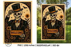 Welcome retro Halloween garden flag sublimation designs Product Image 1