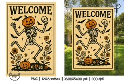Welcome retro Halloween garden flag sublimation designs Product Image 1