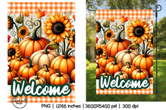 Welcome fall garden flag sublimation designs Product Image 1