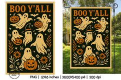 Boo y&#039;all retro garden flag sublimation designs Product Image 1