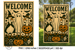 Retro Halloween garden flag sublimation designs Product Image 1