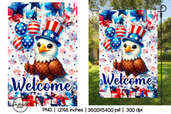 4th of july garden flag, American eagle png Product Image 1