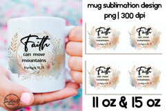 Faith Christian mug sublimation designs, Bible quotes Product Image 1