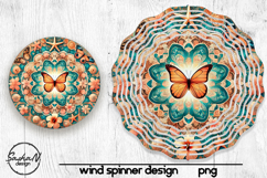 Tropical butterfly mandala wind spinner sublimation designs Product Image 1