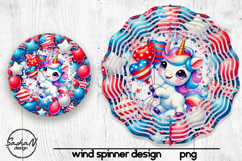 Patriotic unicorn wind spinner sublimation designs Product Image 1