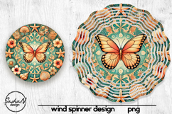 Tropical butterfly mandala wind spinner sublimation designs Product Image 1