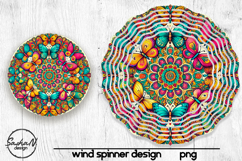 Butterflies mandala kaleidoscope wind spinner sublimation Product Image 1
