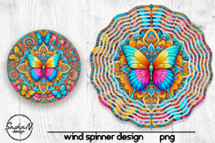 Butterfly mandala wind spinner sublimation designs Product Image 1