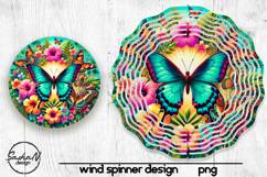 Tropical butterfly mandala wind spinner sublimation designs Product Image 1
